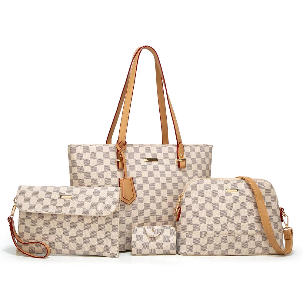 Boujie Bee Brown On the Go Checkered Dupe Bag - ShopperBoard
