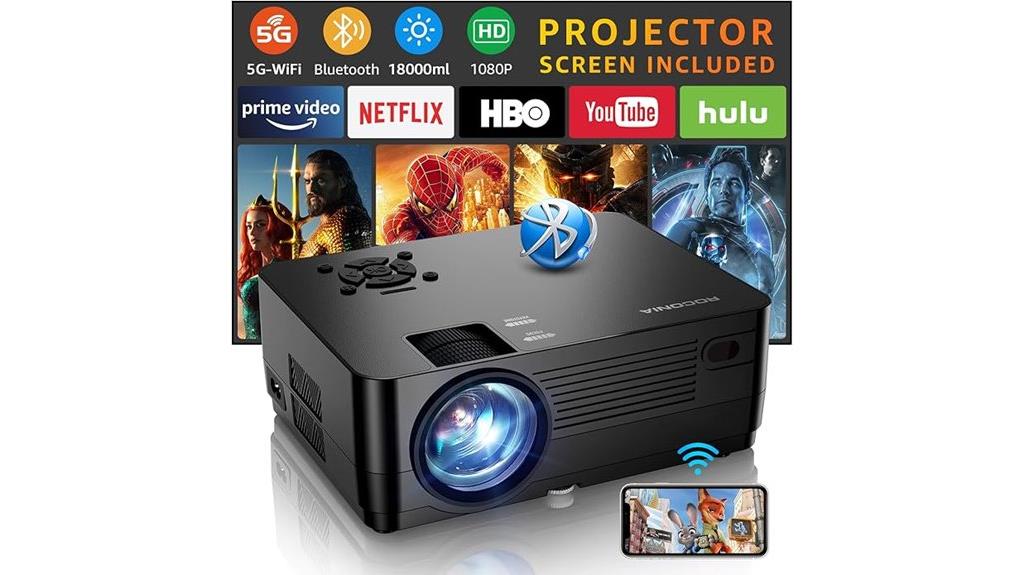 5g wifi bluetooth projector