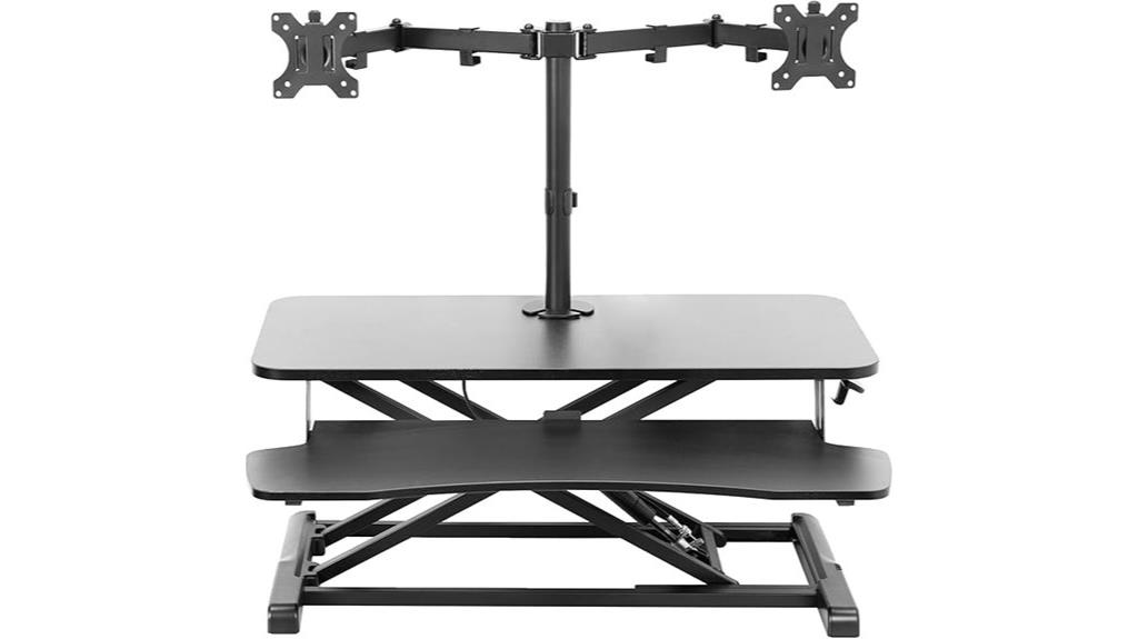 adjustable dual monitor desk