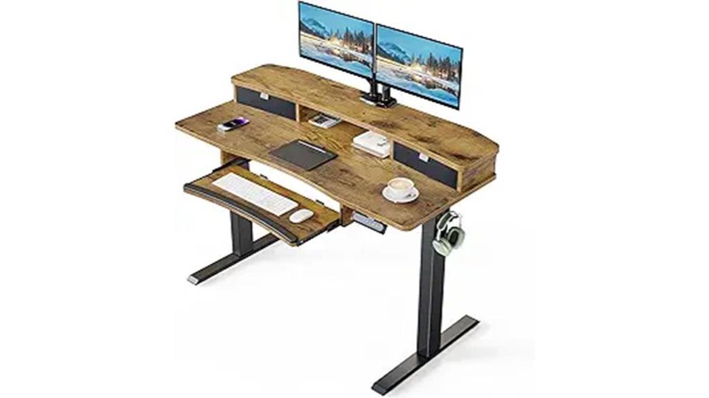 adjustable height desk drawers