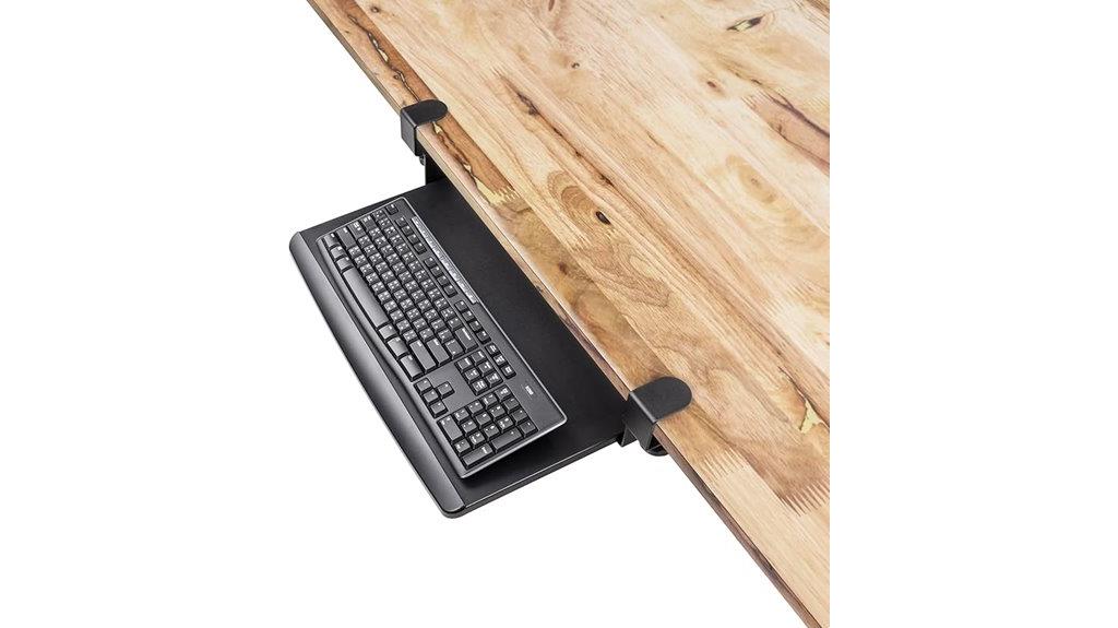 adjustable keyboard tray clamp on