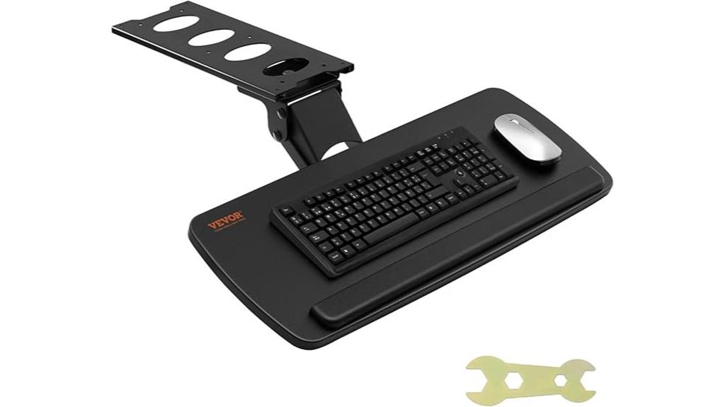 adjustable under desk keyboard tray