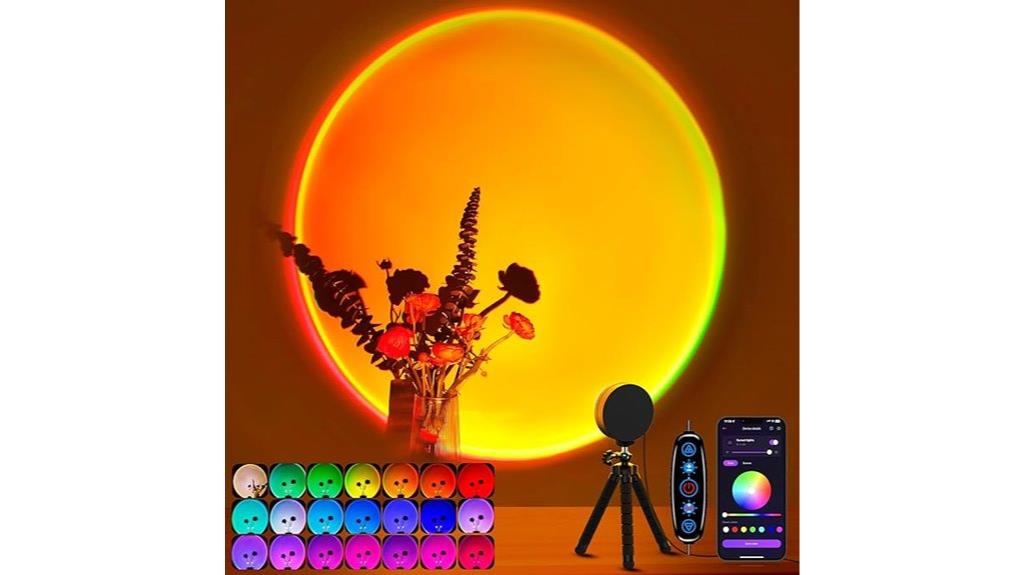 app controlled rotating sunset lamp