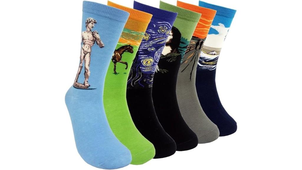 artistic printed dress socks