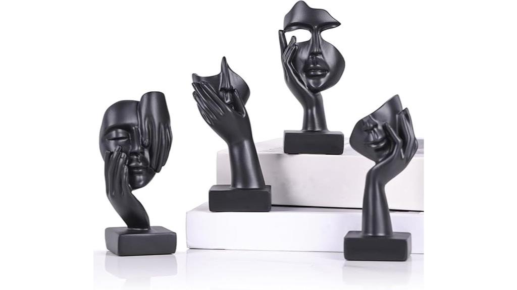 black abstract art sculptures