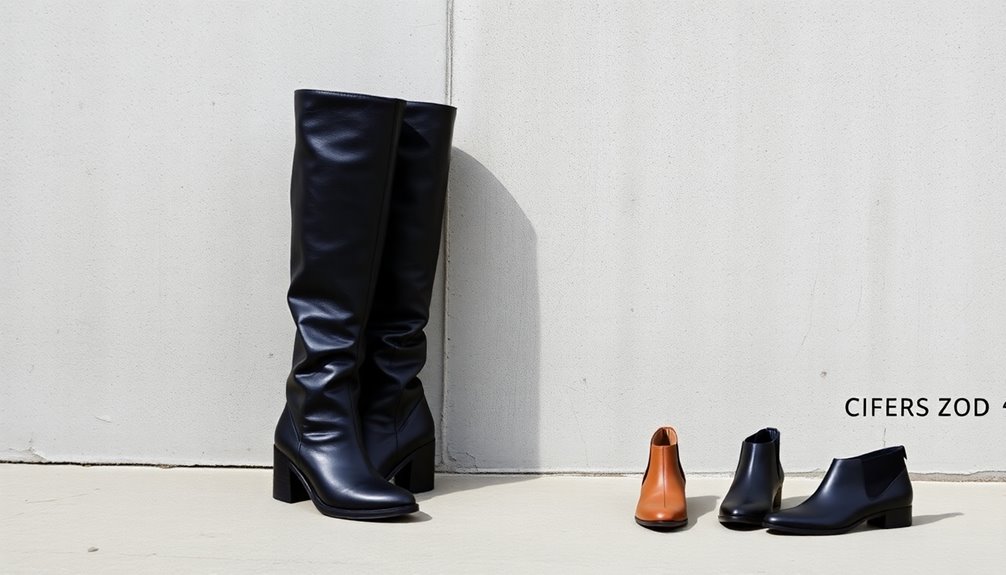 black leather tall boots
