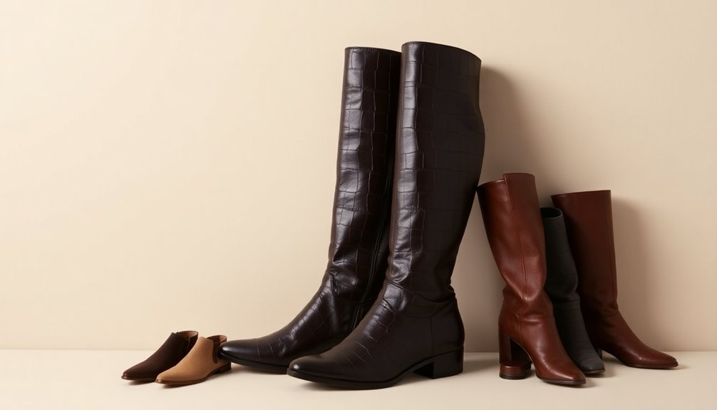croc embossed over the knee boot