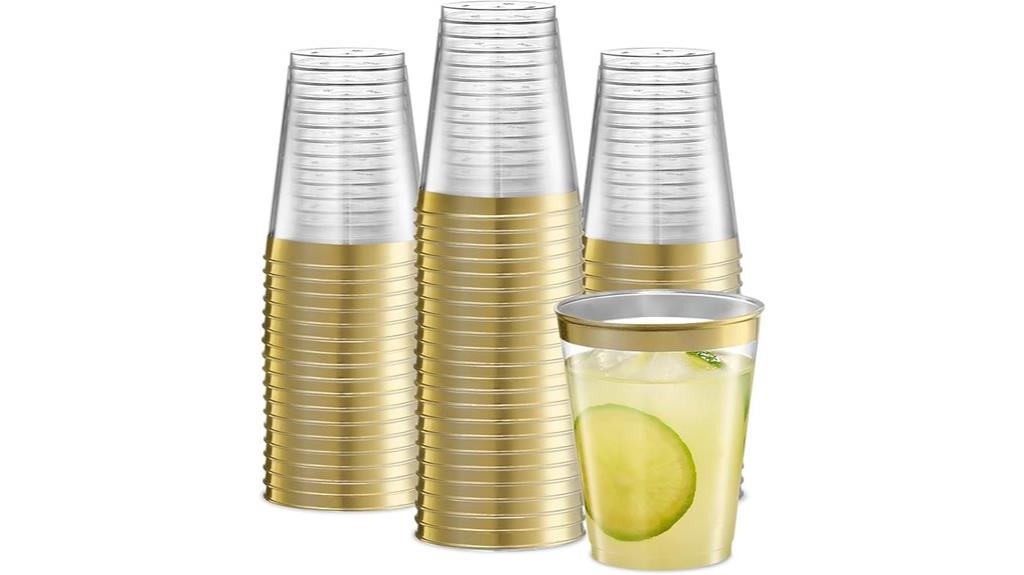 crystal clear gold rim tumblers