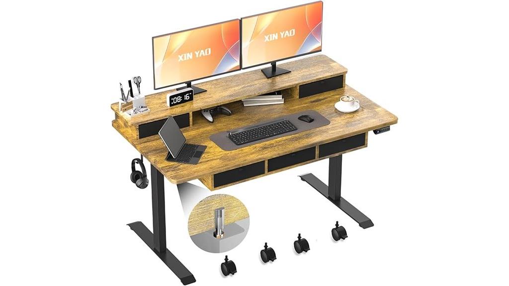 electric desk with storage