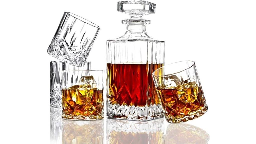 elegant crystal whiskey set