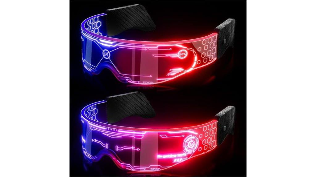 futuristic glowing rave eyewear