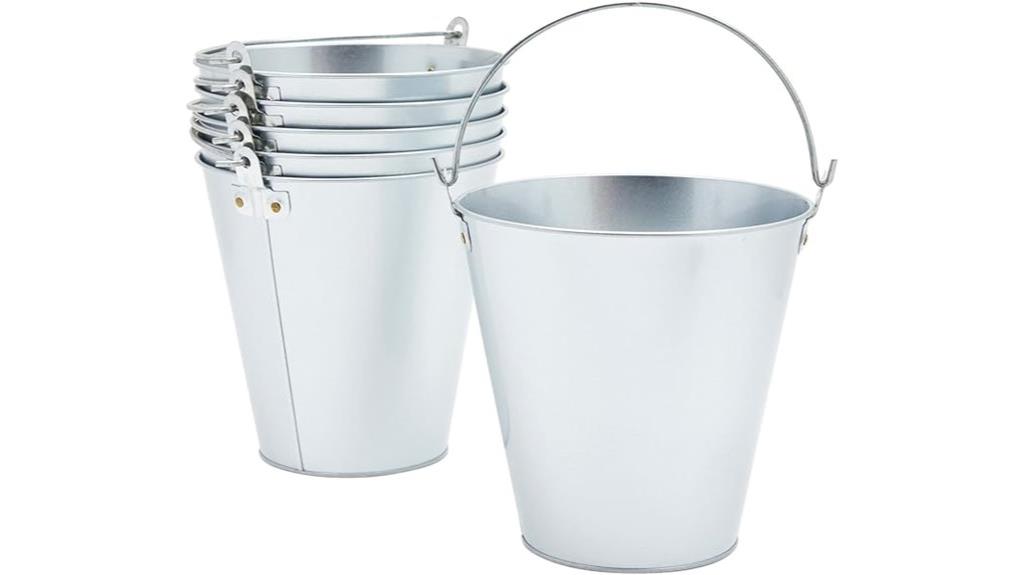 galvanized ice buckets set