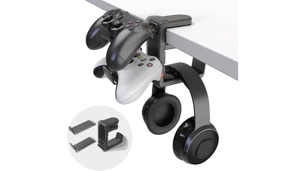 gaming headset and controller holder