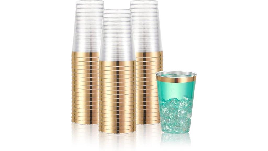 gold disposable plastic cups