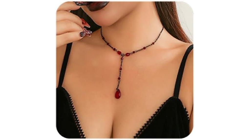 gothic blood drop necklace