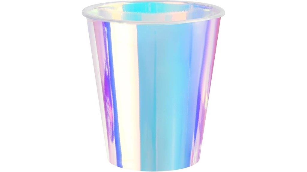 iridescent party plastic cups