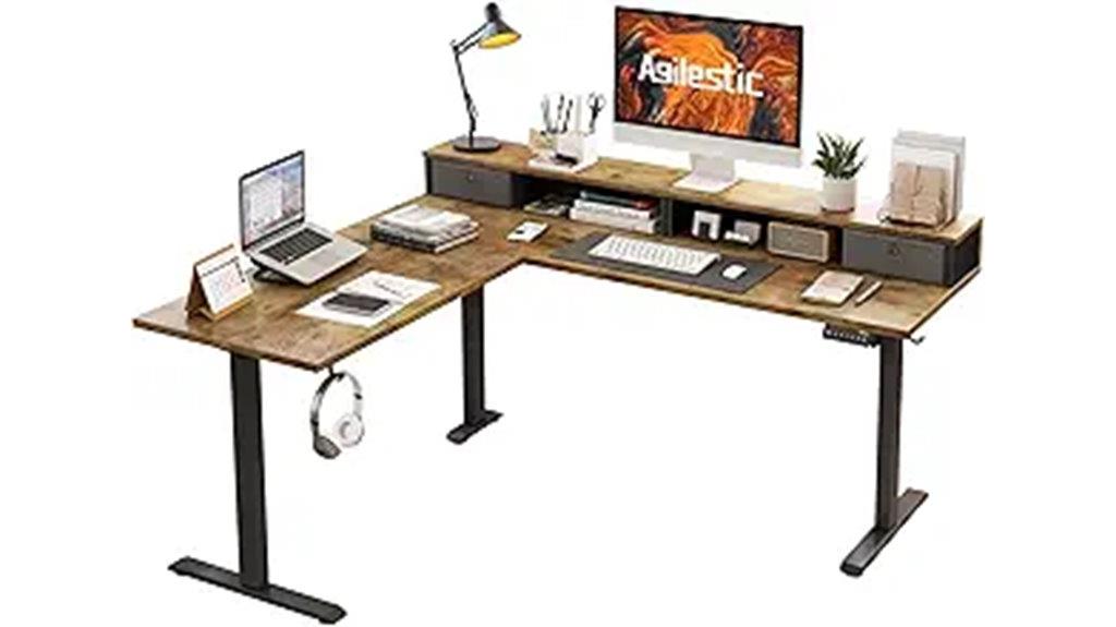 l shaped electric standing desk