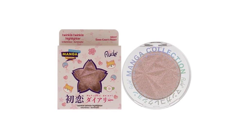 manga themed sparkling highlighter