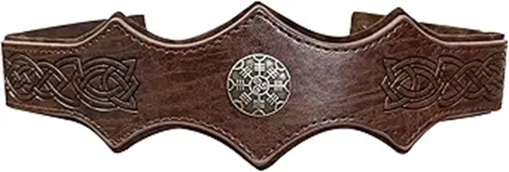 medieval embossed leather headpiece