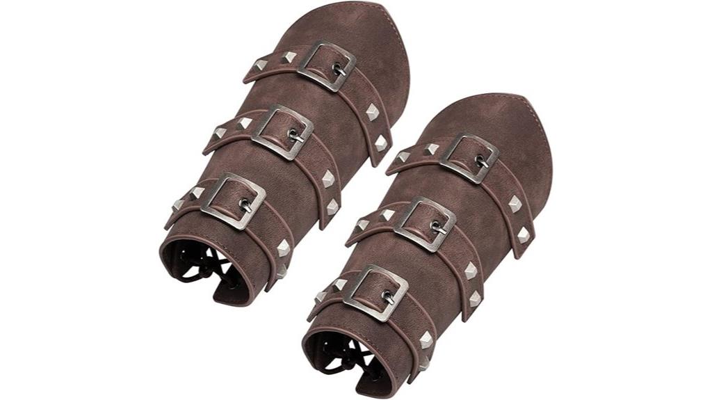 medieval leather gauntlet bracers