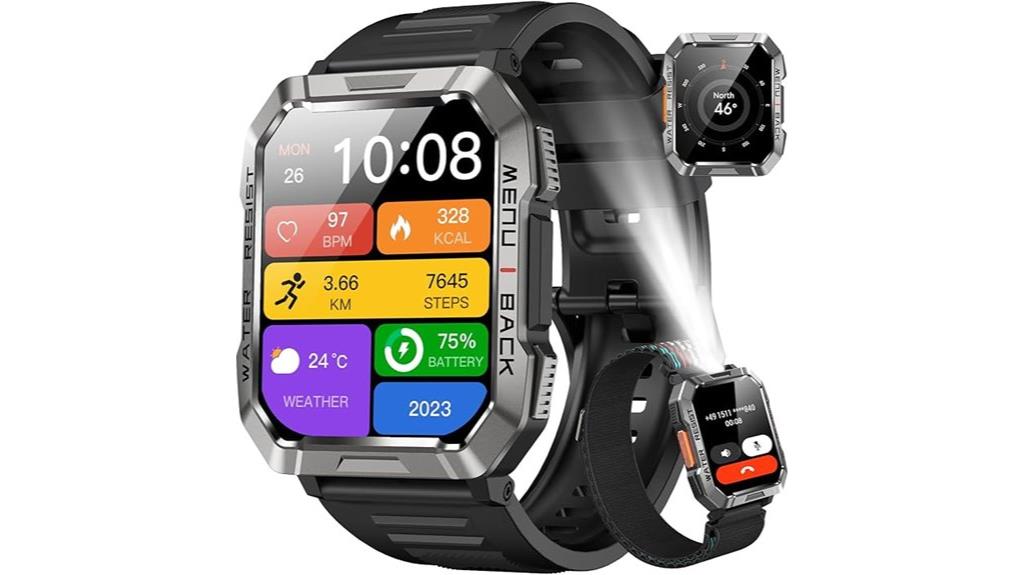 men s military fitness smartwatch