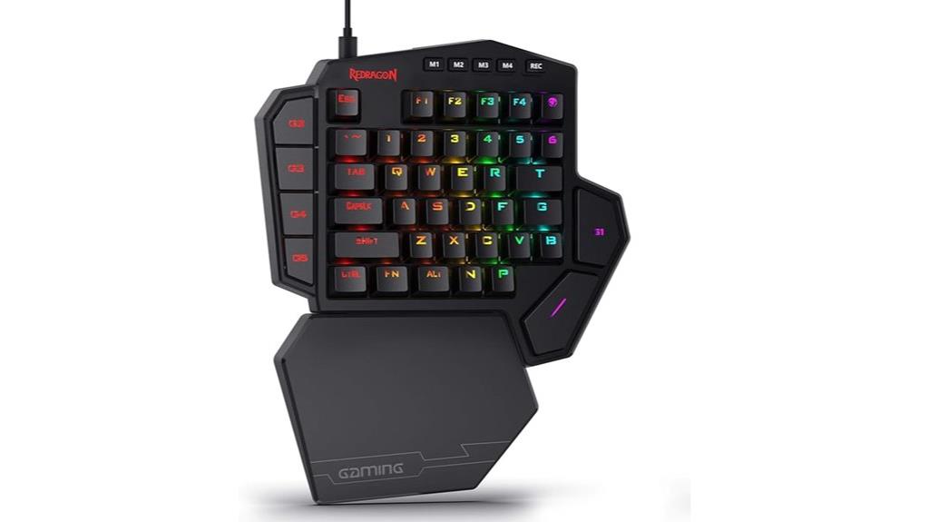 one handed rgb gaming keyboard