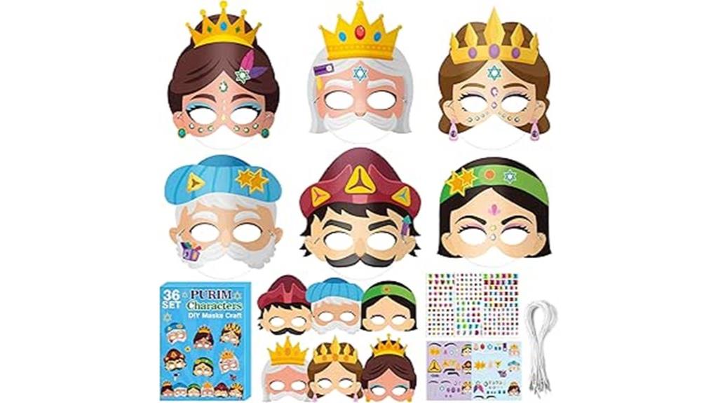 purim day diy mask kits