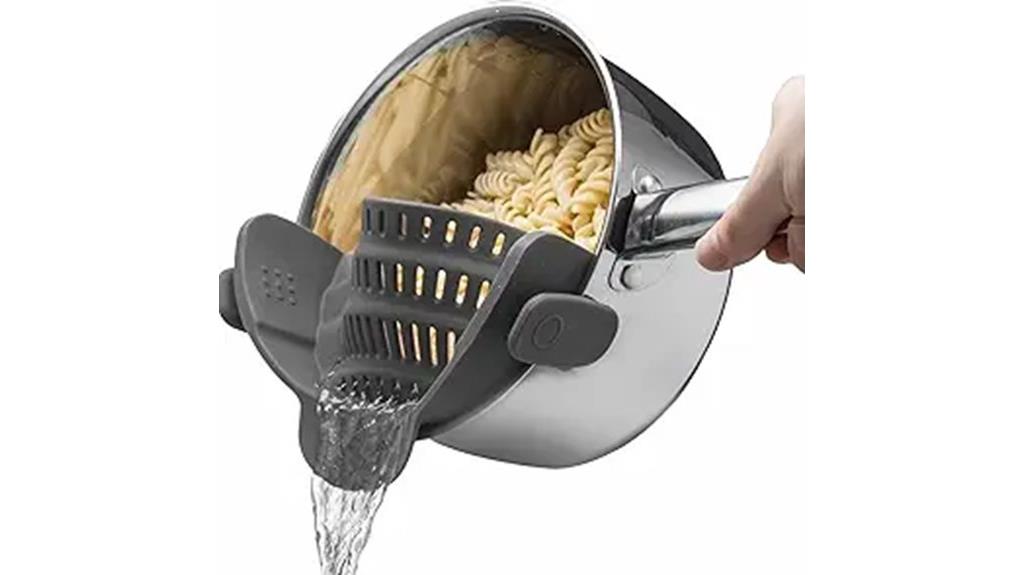 silicone pasta strainer tool