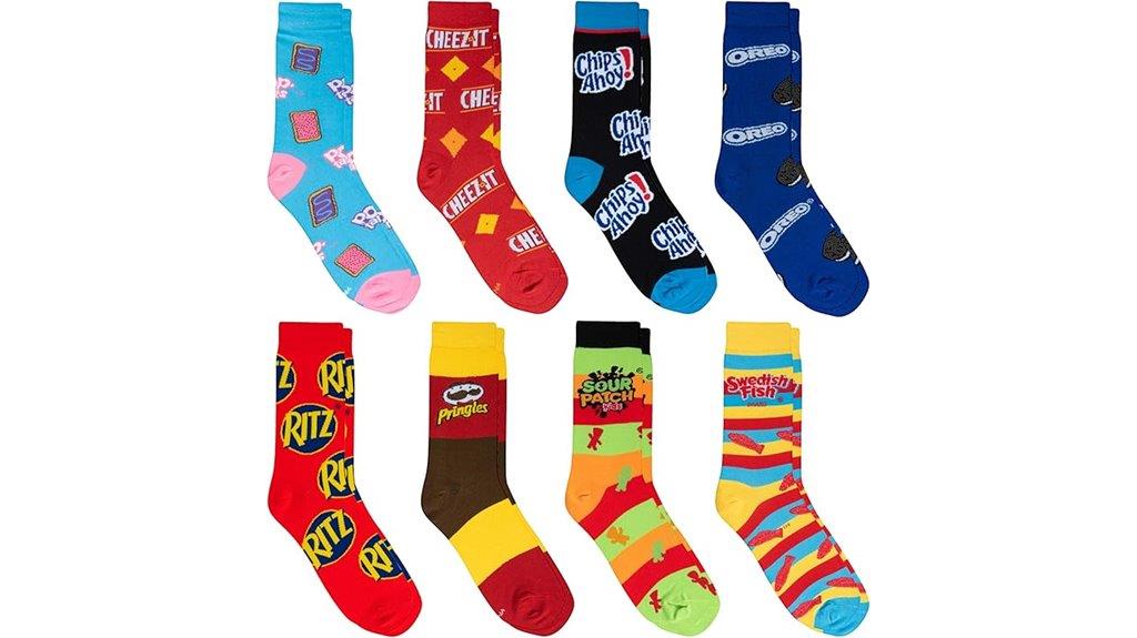 snack themed crazy socks pack