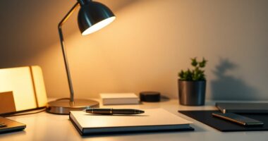 stylish and efficient workspace lighting