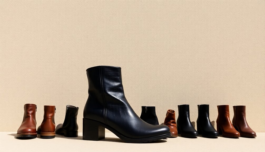 stylish black croc boots