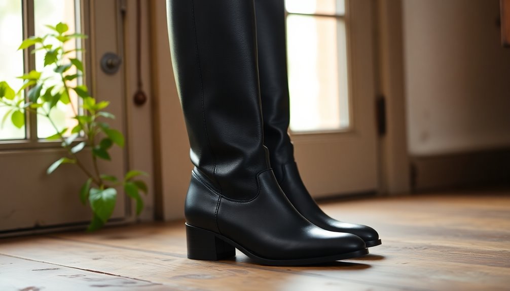 stylish black tall boots