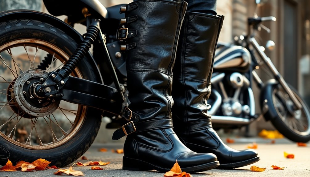 stylish knee high motorcycle boots