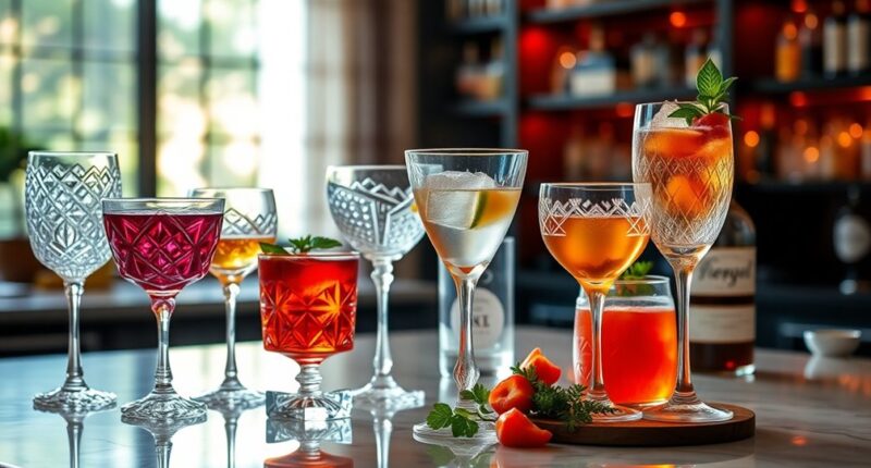 unique cocktail glass selection