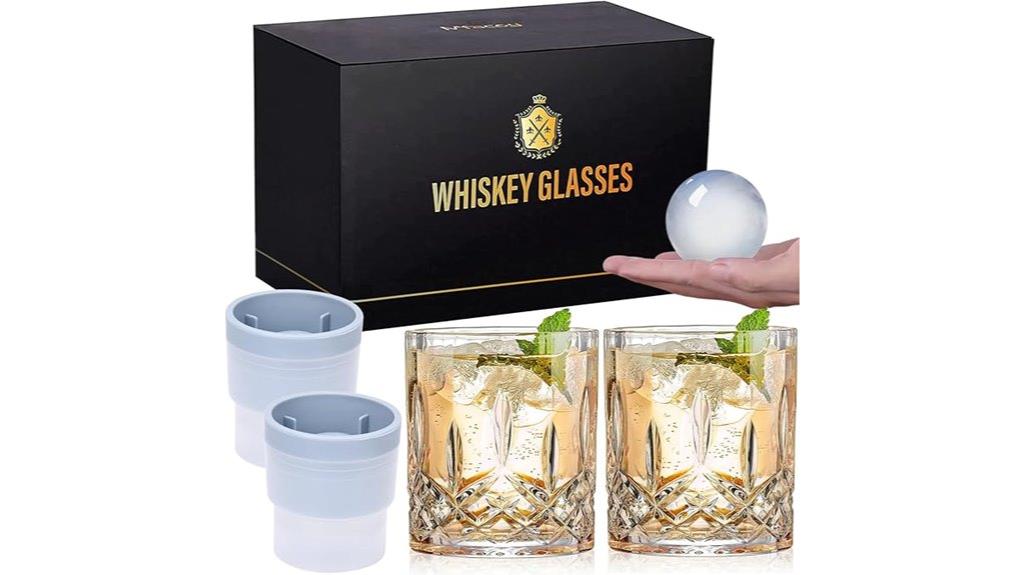 whiskey glasses with molds