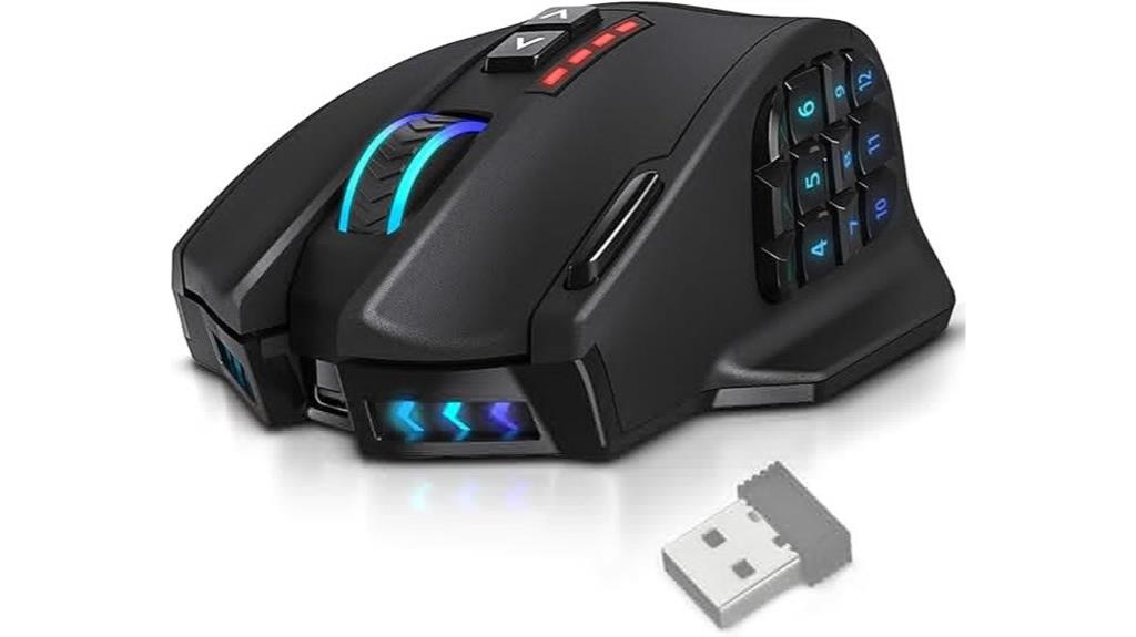 wireless rgb mmo gaming mouse