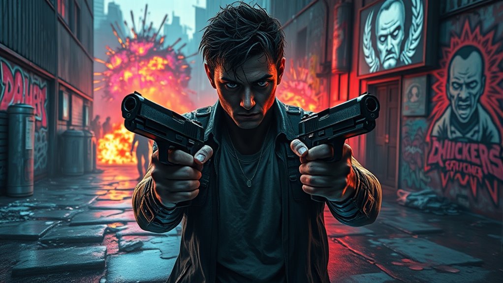 action packed gun wielding adventure