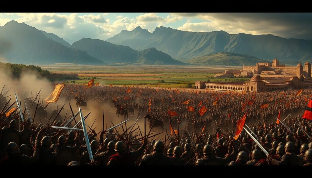 Iconic battle scenes from epic historical films