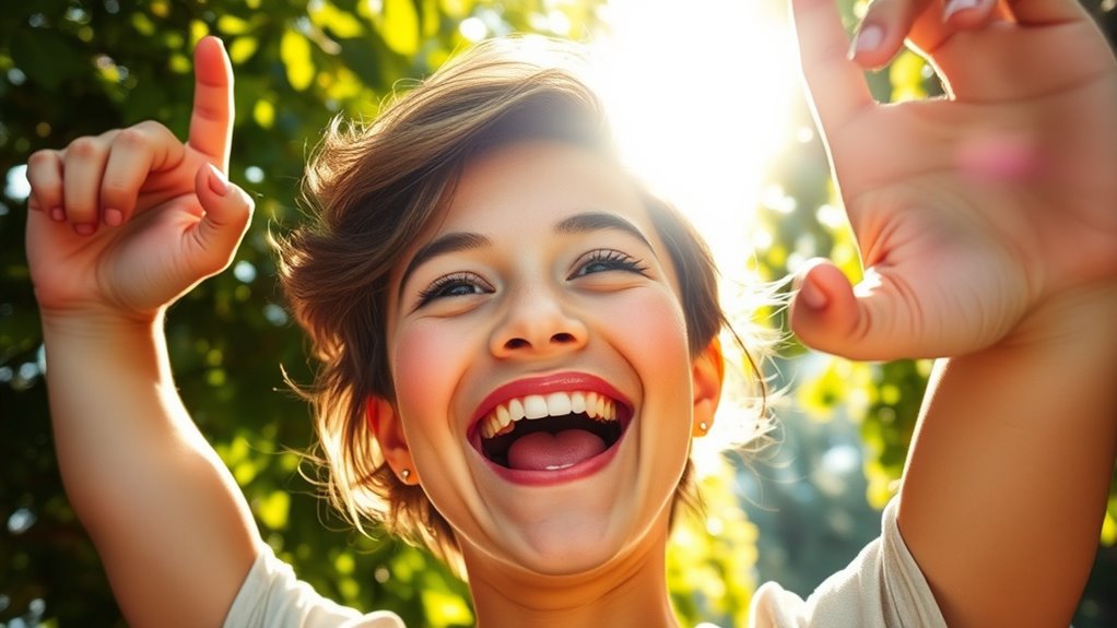 express excitement with gestures