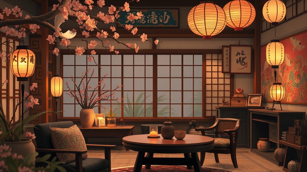 japanese folklore symbols displayed