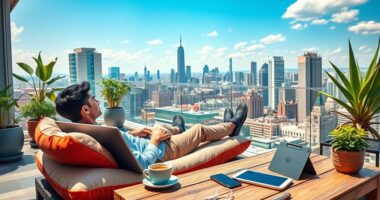 modern remote work traveler