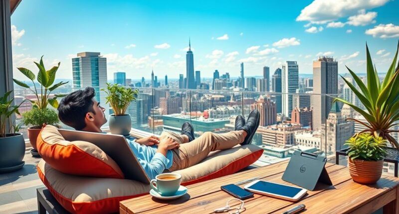 modern remote work traveler