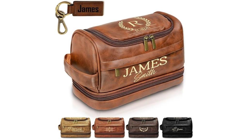 custom men s leather toiletry bag
