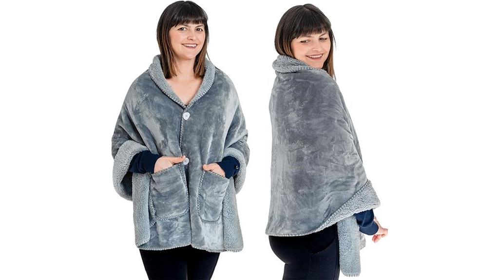 silver grey double poncho