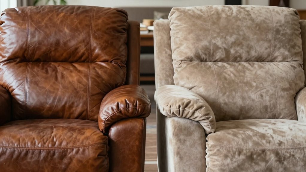leather vs fabric recliner choices