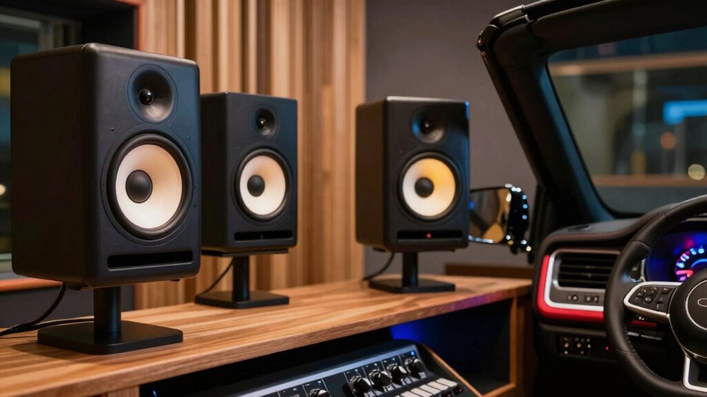studio monitor sound in cars