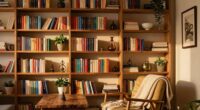 balanced library storage display