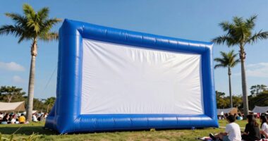 larger inflatable screens affected by wind