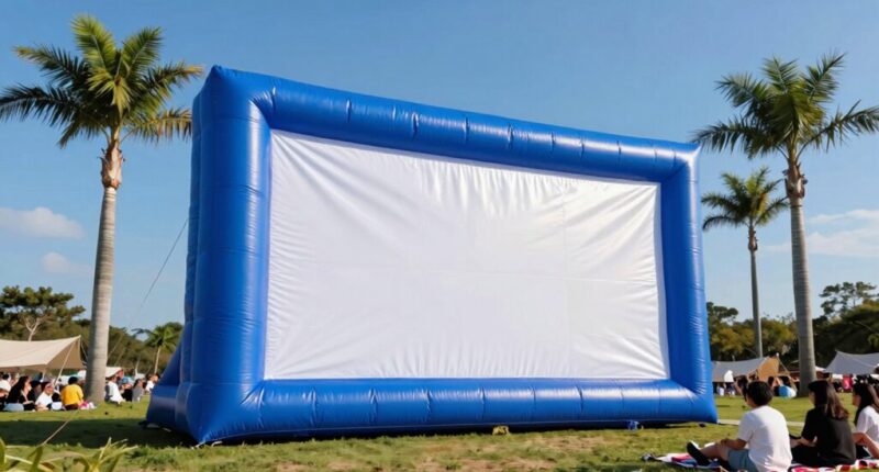 larger inflatable screens affected by wind