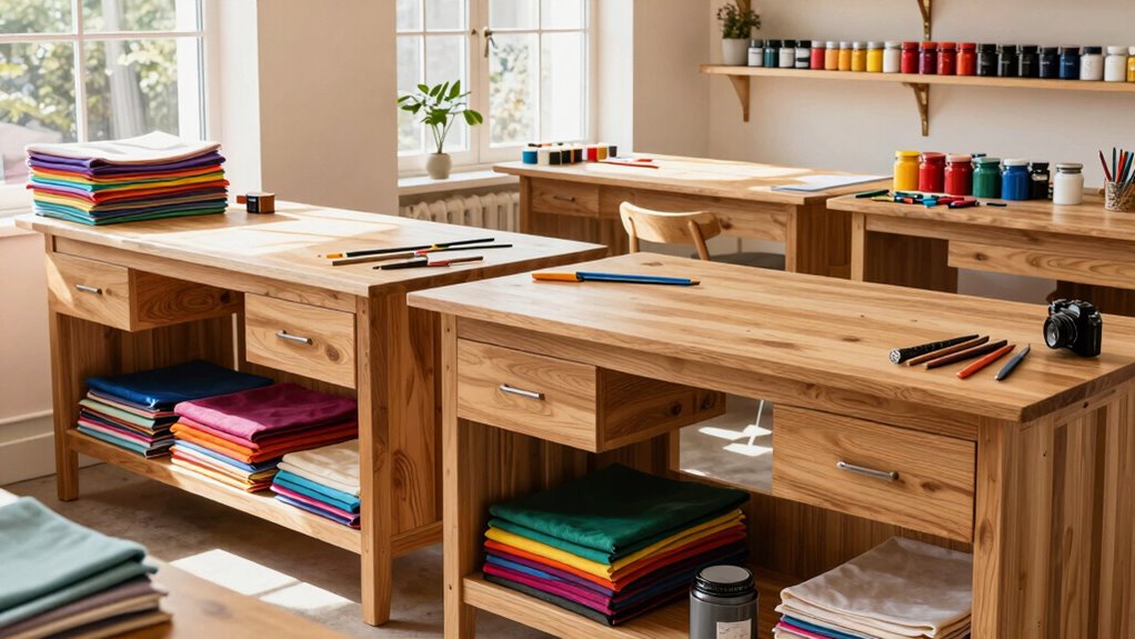 organized customized crafting workspace